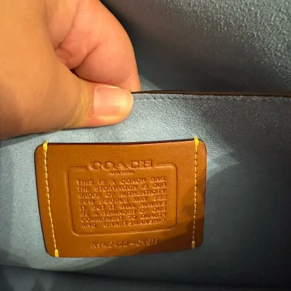 Coach chain tabby shoulder in bluebell and brass. - Picture 12 of 13